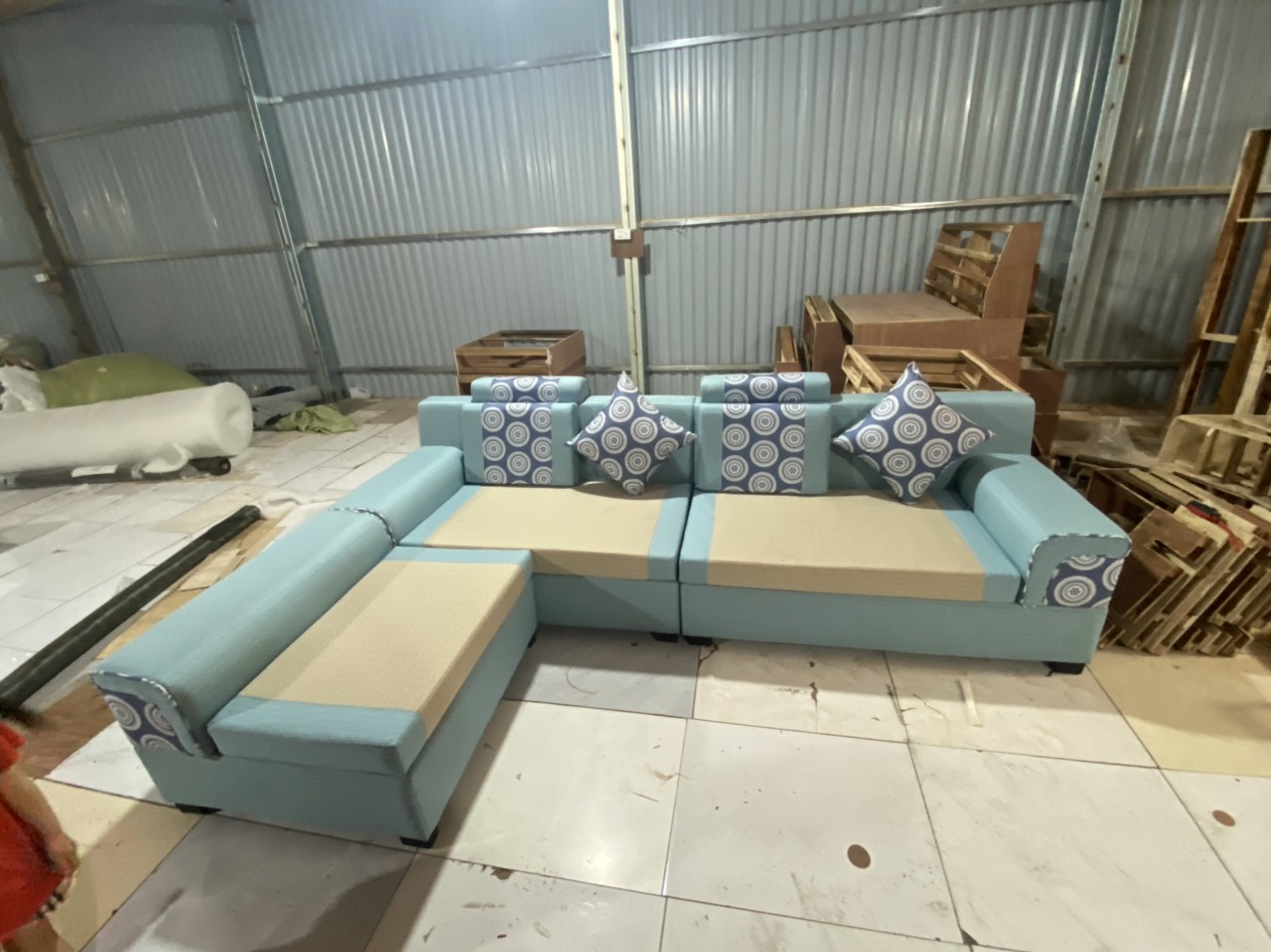 Sofa Bề Mặt Nỉ 3 Tay Khung Keo